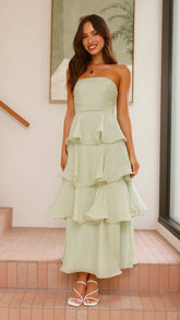 Claire | Off-the-shoulder tiered maxi dress